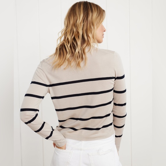 SOLD Jenni Kayne Mercer Crewneck Sweater in Ecru Stripe Size XL - Picture 3 of 11